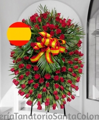 Corona Fúnebre con los colores de España, Flores para Sepelio